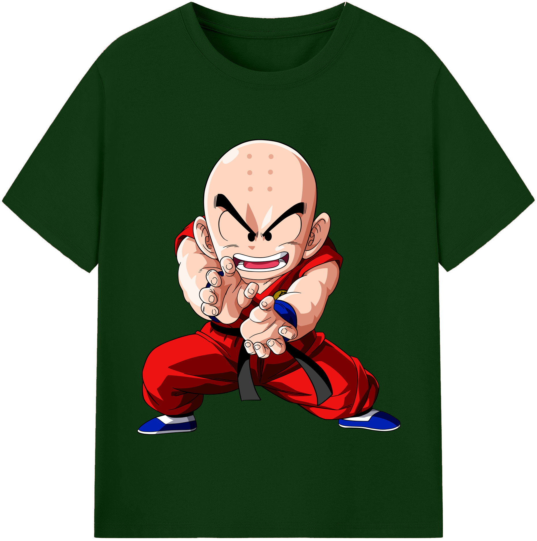 （画像用） ドラゴンボール クリリン DRAGON BALL krillin 綿100％半袖Tシャツ（フロントプリント）